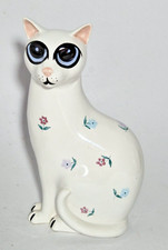 RETRO WHITE POOLE SITTING CAT