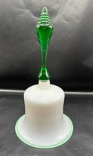 Antique Victorian 19th Century English BIG! NAILSEA Glass Wedding  bell- Glows