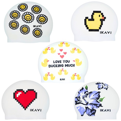 Silicone swim cap with love - cap,