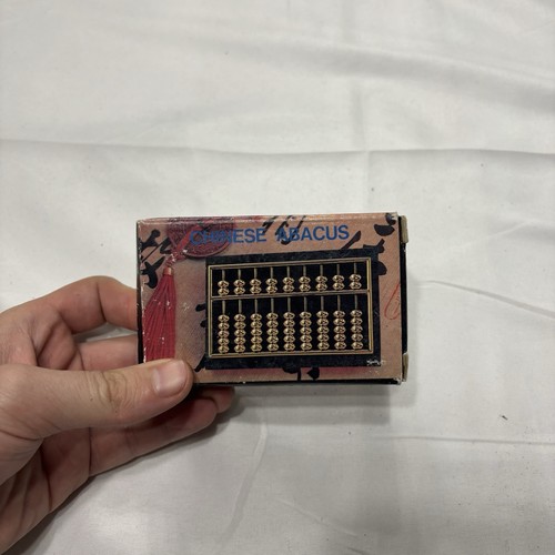 Vintage miniature brass abacus - brass,