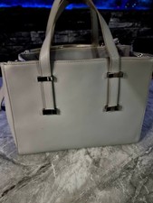 Ted Baker Judith Adjustable Handle Large Leather Tote Bag, Grey, RRP£199