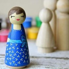 20x Wood Peg Doll Little