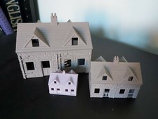 N Gauge OO or Z Model Railway Layout Buildings Stone Effect Cottage Houses