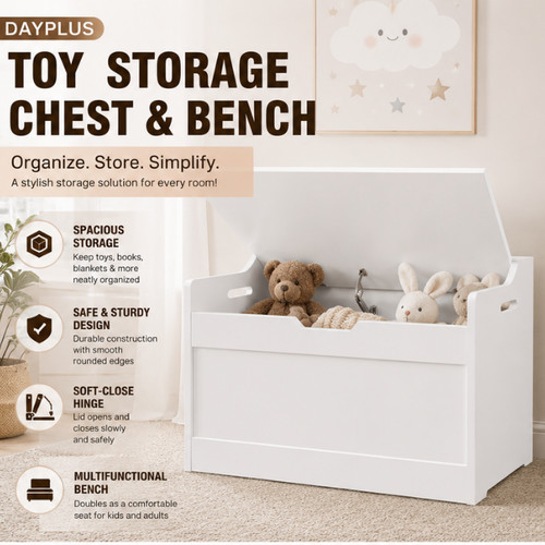 Toy storage chest bench wooden - storage,