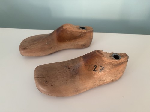 Pair vintage danish wooden - vintage,