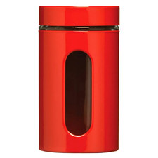 Red Storage Jars Enamel Finish Tea Coffee Sugar Jar Canisters 1000ml