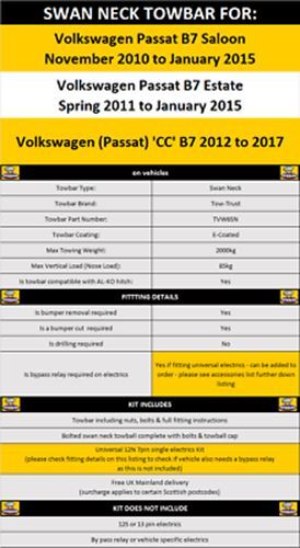 Swan neck towbar for - towbar, vw