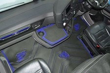 FLOOR MATS SET   FIT SCANIA S - BLACK/BLUE   - FIXED/FOLDING  PASSENGER SEAT