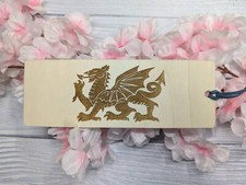 Welsh Dragon Engraved Wooden Bookmark - Reading Accessory, Handmade in Wales