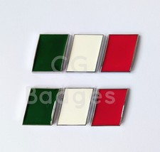 2 Italy Italian Tricolore Flag Badges Chrome for Alfa Romeo Giulia Giulietta GTV
