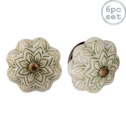 Floral ceramic cabinet knobs - floral,
