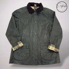 Barbour Beadnell Wax Jacket Ladies UK 14 Sage Green
