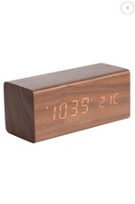 KARLSSON BLOCK LED WOOD VENEER ALARM CLOCK