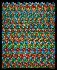 3D Stereogram Poster, Jolly Roger, 16" x 20", The King of The Sea, Scull & Bones