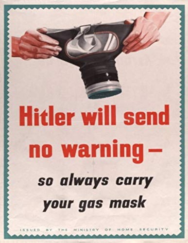 World war gas mask - poster, gb