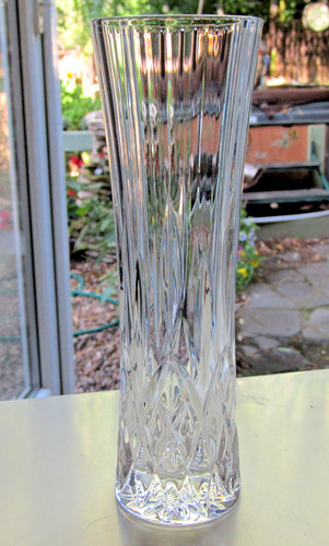 Vintage crystal cut glass 19cm - crystal,