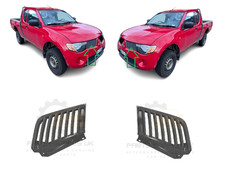 NEW FOR MITSUBISHI L200 2005-2010 FRONT BUMPER RADIATOR GRILLE PAIR SET BLACK