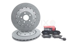 FOR AUDI RS6 C6 V10 08-10 DRILLED REAR BRAKE DISCS PADS WEAR SENSOR 4F0615601H