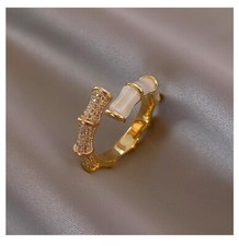 Gold Pearl Ring Pear Eternity
