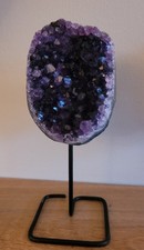 Amethyst Druzy Geode Cluster on Metal Stand From Uruguay 400-500g GRADE AAA 21