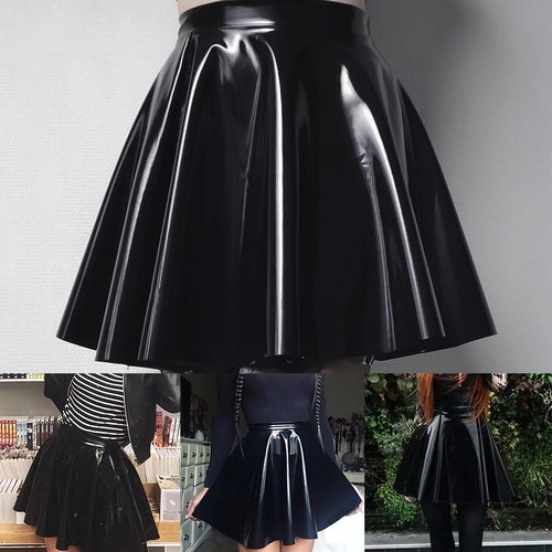 Elegant black pvc leather - black,