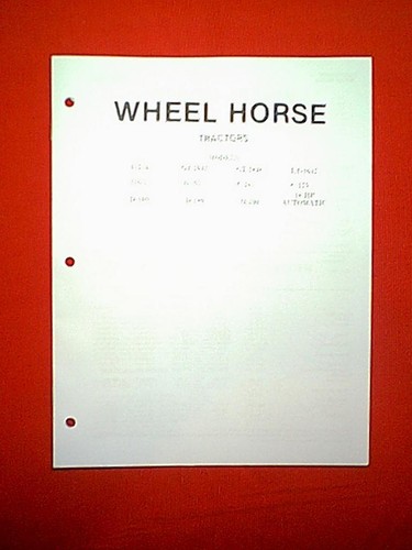 Wheel horse tractor service - tractor,