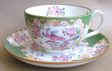 MINTONS GREEN COCKATRICE CUP AND SAUCER - MINTON (12002)