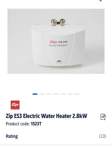 Zip es3 electric water heater - zip,