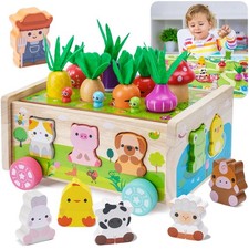 Toddler Montessori Wooden Farm Toys | Babies 12-18 Months Toy with Game Map f...