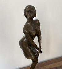 Bronze Statue Woman Marble