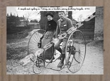 Historic tandem penny farthing