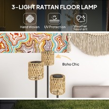Outsunny Boho Rattan Floor