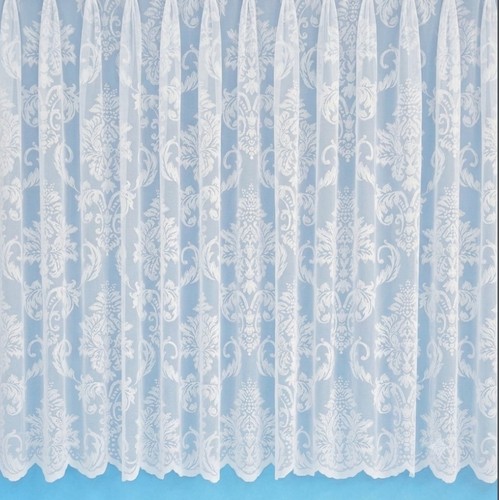 White lace net curtain - curtain, damask