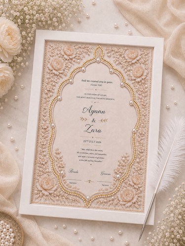Luxury framed nikah - luxury,