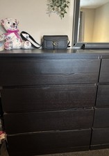 IKEA Malm 4-Drawer Chest of Drawers Black Very Good Condition