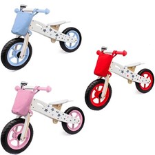 Childrens Wooden Balance Training Bicycle First Bike Lightweight Steel Boys Girl