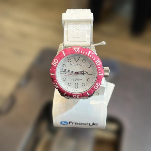 Nautica white pink watch - nautica,