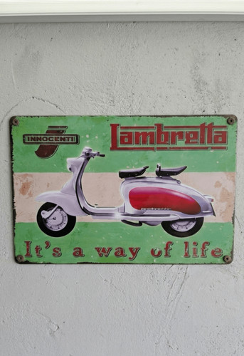 Lambretta metal sign - lambretta,