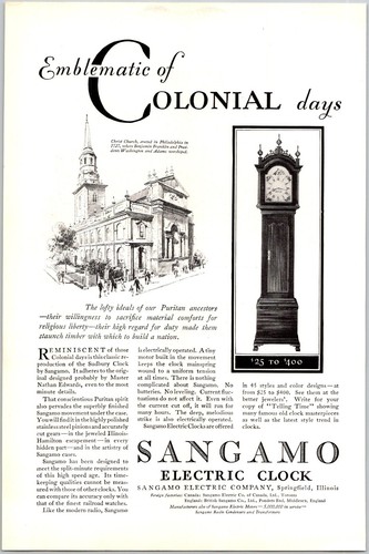 Print 1929 sangamo - ad,
