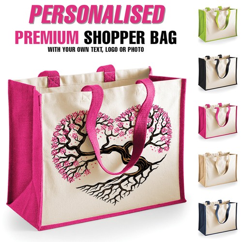 Personalised shopper tote bag - personalised,