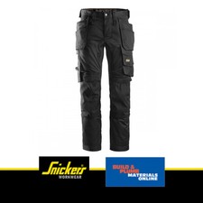 Snickers 6241 Black/Black All Roundwork Slim Fit Stretch Trousers Holster Pocket