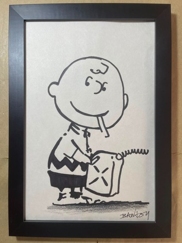 Banksy drawing framed on - drawing,