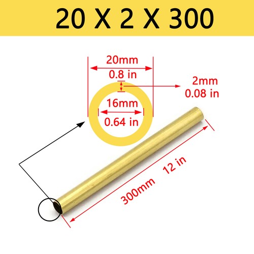 Brass hollow tube - brass, 8mm