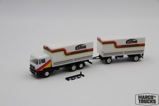 Herpa MAN F90 Tarpaulin trailer truck 3a/2a white/black „Kermi“ Conversion 1:87 