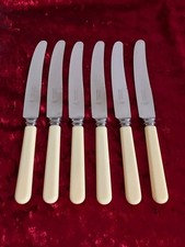 Great Used Set of 6 Faux Bone Handled Viceroy Dinner Knives  23.5cm