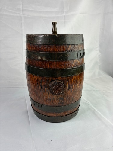 Antique oak barrel keg iron - oak,
