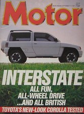Motor magazine 12 September 1987 featuring Toyota road test, Carlsson Mercedes
