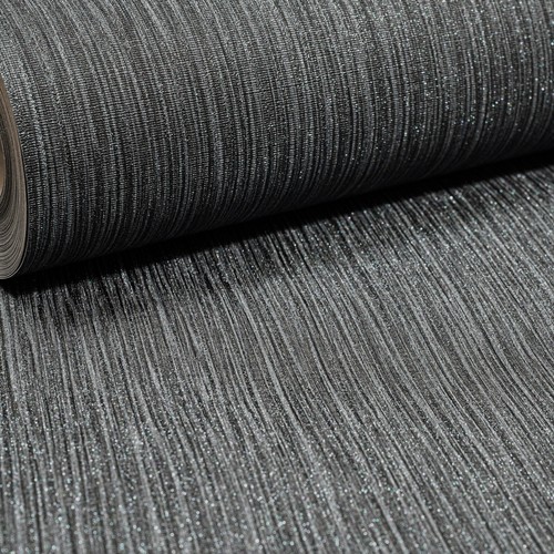 Plain black glitter wallpaper - black,