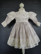 Purple Silk Dress For Vintage 45 Cm Doll, Jumeau, Bru, Steiner.