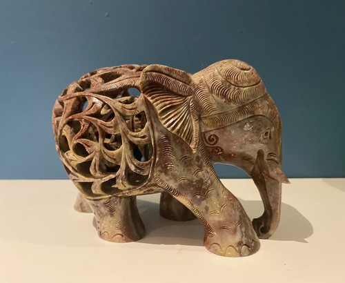 Hand carved soapstone ornament - hand,